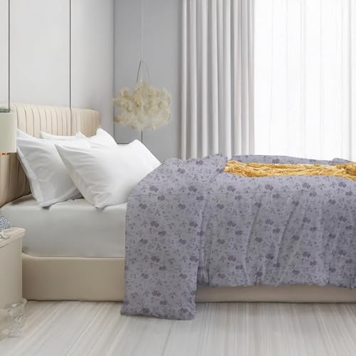 LINENWALAS Premium Printed 100% Cotton Single Duvet Cover | Comforter Cover |Rajai Cover | Quilt Cover with Zipper Closure 60 x 90 Inches (Crimson Flower, Single Size) - Image 3