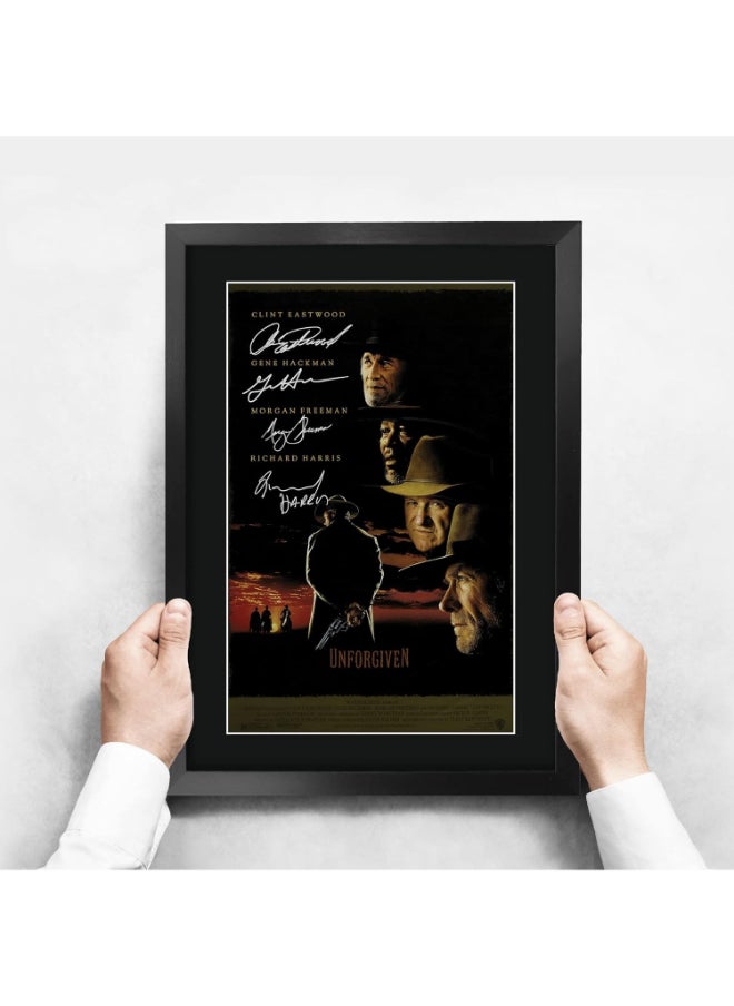 HWC Trading HWC Trading Unforgiven Movie Poster Clint Eastwood Signed 16 x 12 inch Framed Gift Printed Autograph Film Print Photo Picture Display - 16" x 12" Framed  - Image 3