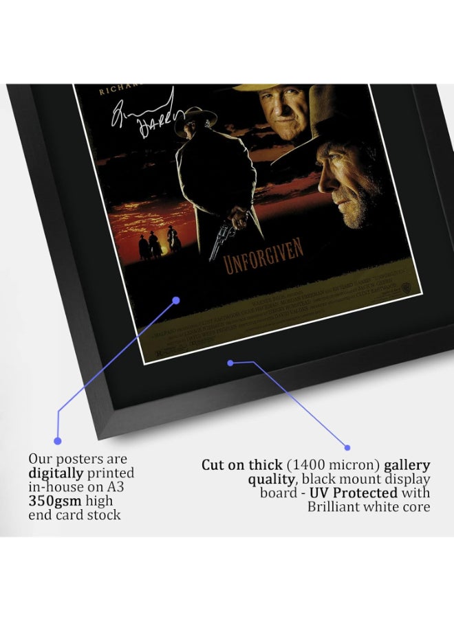 HWC Trading HWC Trading Unforgiven Movie Poster Clint Eastwood Signed 16 x 12 inch Framed Gift Printed Autograph Film Print Photo Picture Display - 16" x 12" Framed  - Image 4