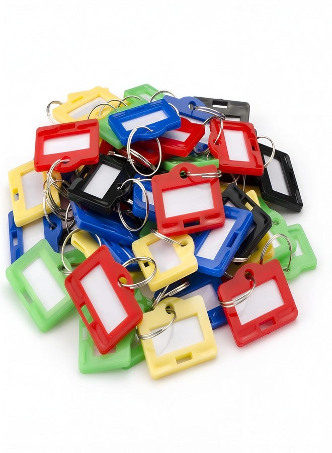 Barska Multi-Purpose Key Tags with Write-On Labels & Metal Rings - 50 Small Colored Key Tags for Organization, Identification & Labeling - Image 1