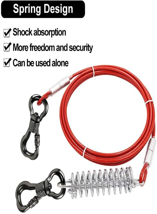 XiaZ Dog Tie Out Cable, 50ft Trolley Runner Cable for Dogs up to 200lbs，Heavy Duty Dog Lead for Yard, Camping, Outdoor, with 10ft Pulley Runner Line with Spring - Image 3