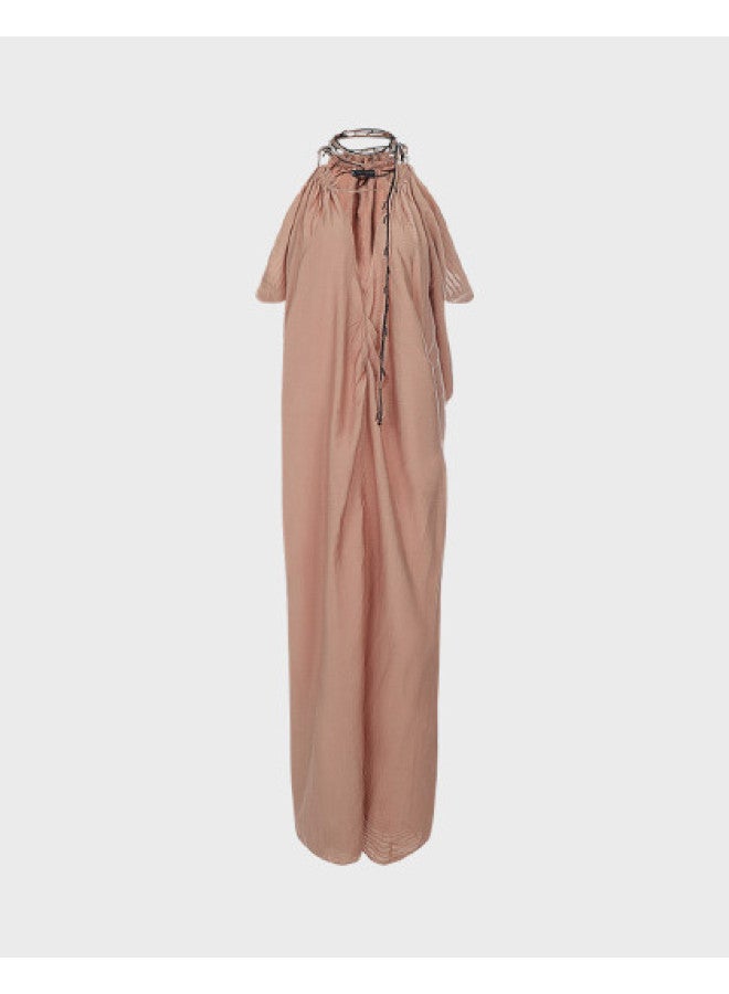 Zara Women'S Casual Loose Comfortable Vacation Style Off-The-Shoulder Artistic Long Dress - Image 1