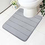 Buganda Memory Foam Contour Toilet Bath Rug, U-Shaped Non Slip Absorbent Thick Soft Washable Bathroom Rugs, Floor - Image 1