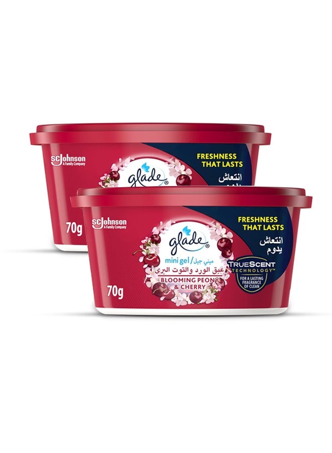 Glade Mini Gel Blooming Peony & Cherry 2x70G Pack of 2 - Image 1