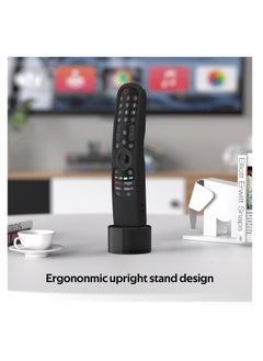 Generic Silicone Case Cover for LG AN-MR21GA Magic Remote, Shockproof Protective Cover for LG Smart TV Remote 2021, Standing Design, Skin-Friendly, Washable, Anti-Lost with Loop (Black)  - Image 4