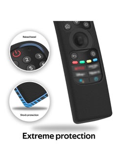 Generic Silicone Case Cover for LG AN-MR21GA Magic Remote, Shockproof Protective Cover for LG Smart TV Remote 2021, Standing Design, Skin-Friendly, Washable, Anti-Lost with Loop (Black)  - Image 3