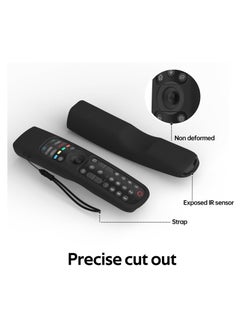 Generic Silicone Case Cover for LG AN-MR21GA Magic Remote, Shockproof Protective Cover for LG Smart TV Remote 2021, Standing Design, Skin-Friendly, Washable, Anti-Lost with Loop (Black)  - Image 5