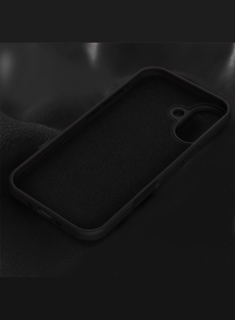 Silicone Protective Phone Case for iPhone 17 - Soft Anti-Scratch Microfiber Lining Ultra Slim Drop Protection Phone Cover - Black - Image 4