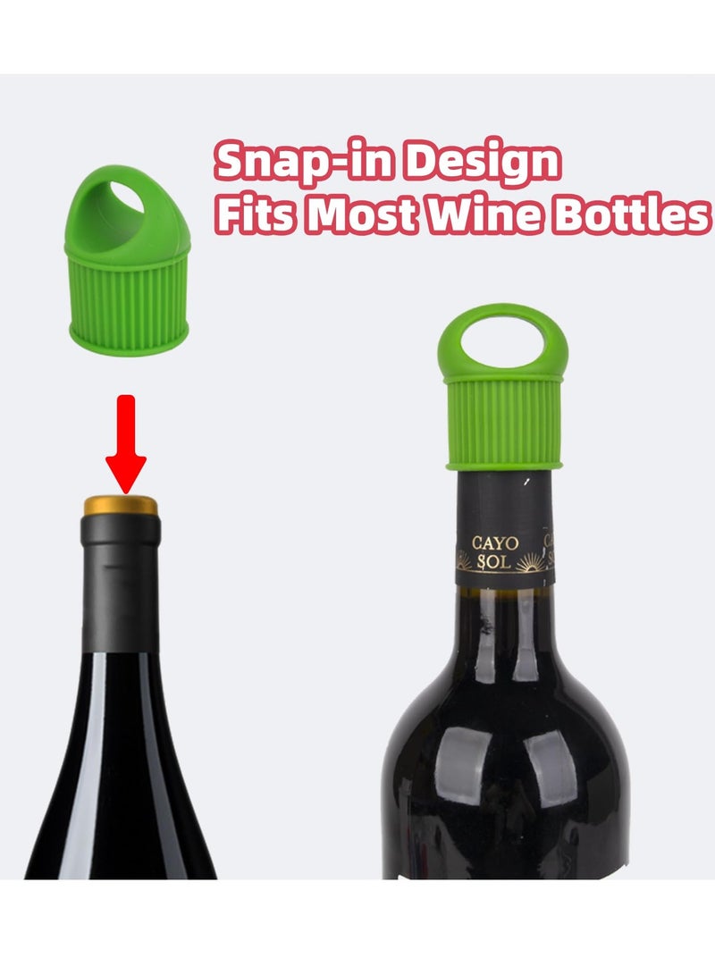KASTWAVE Wine Stoppers, 6PCS Bottle Stopper, Reusable Silicone Wine Corks, for Gifts Bar Holiday Party Wedding, Beer, Champagne, Beverage BottlesCorks to Keep Wine Fresh  - Image 5