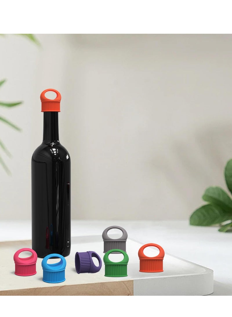 KASTWAVE Wine Stoppers, 6PCS Bottle Stopper, Reusable Silicone Wine Corks, for Gifts Bar Holiday Party Wedding, Beer, Champagne, Beverage BottlesCorks to Keep Wine Fresh  - Image 3