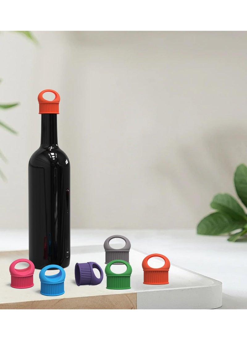 KASTWAVE Wine Stoppers, 6PCS Bottle Stopper, Reusable Silicone Wine Corks, for Gifts Bar Holiday Party Wedding, Beer, Champagne, Beverage BottlesCorks to Keep Wine Fresh  - Image 4