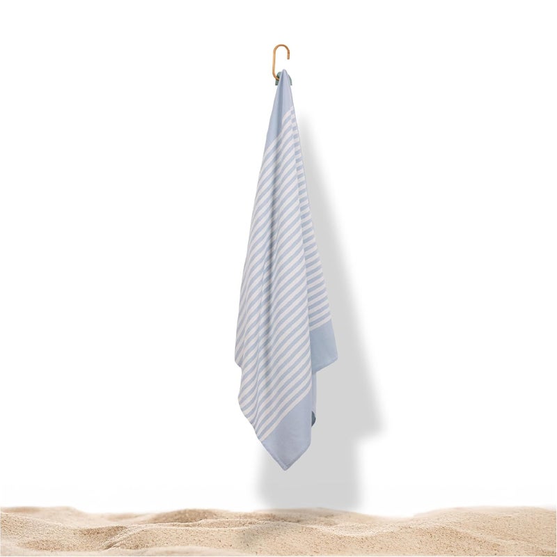 Mush Grab & Go Bamboo Beach Towel | 100% Bamboo Bath Towel for Beach, Hiking & Trips | Compact Towel with Travel Bag | 60x120 cms, 250 GSM Quick Dry, Featherlight & Sand-Resistant Towel | Muted Blue - Image 1