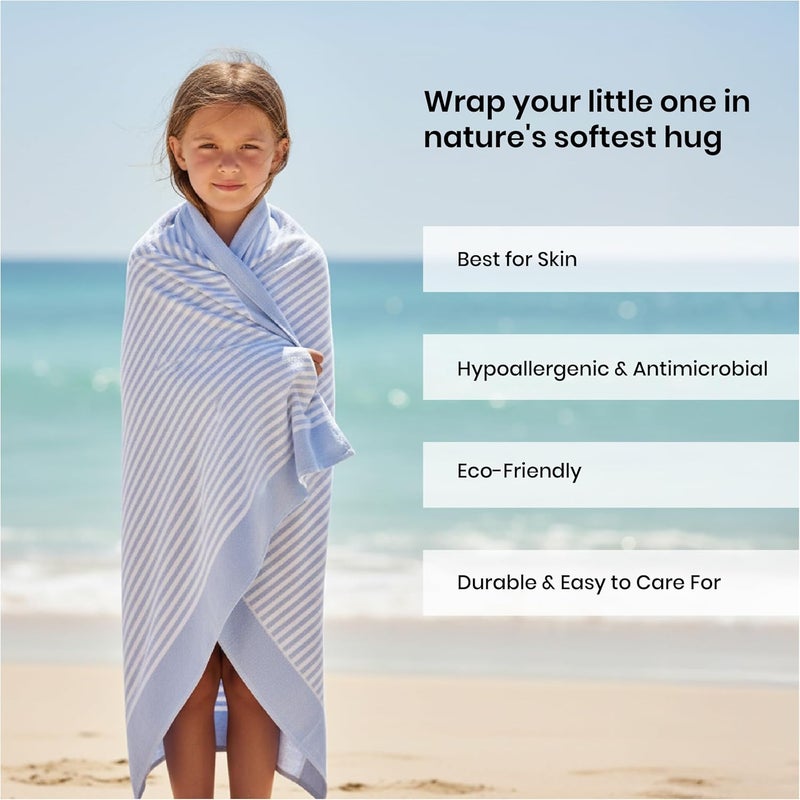 Mush Grab & Go Bamboo Beach Towel | 100% Bamboo Bath Towel for Beach, Hiking & Trips | Compact Towel with Travel Bag | 60x120 cms, 250 GSM Quick Dry, Featherlight & Sand-Resistant Towel | Muted Blue - Image 5