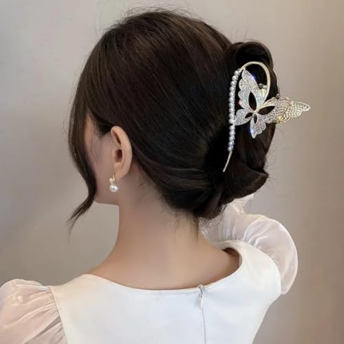 Dartler Modern Hair Clutcher For Women | Stylish Hair Claws For Girls | Premium & Fashionable Girls Hairs Accessories | Suitable In Various Occasions (Luxury Rhimestone Butterfly) - Image 1