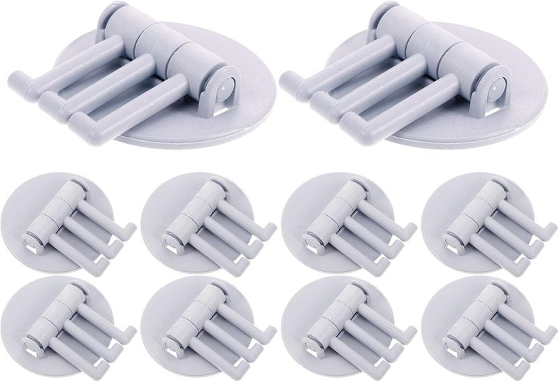 10pcs Rotating Adhesive Towel Hooks Heavy Duty Plastic Wall Storage Hooks for Bathroom Bedroom Coat and Hat Hanging No Drill Nordic Blue - Image 1