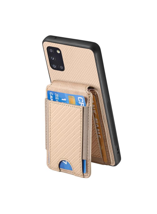 اس-توب جراب لهاتف Samsung Galaxy A31 من ألياف الكربون مع حامل محفظة عمودي قابل للطي - Image 3
