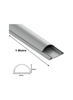 Royal Apex Royal Apex 1 Meter PVC Floor Trunking With Self Adhesive Red Sticker Wall Cord Cover Cable Concealer On-Wall Wire Cover Paintable Cable Management - Pack of 2 (Grey, 10x35MM)  - Image 2