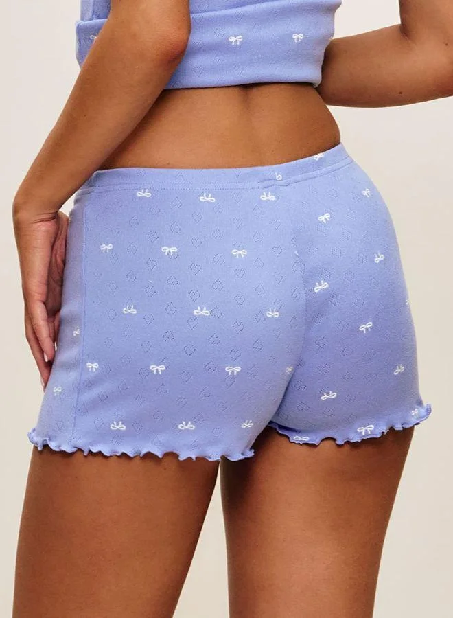 Undiz Cotton pointelle shorts with knot print