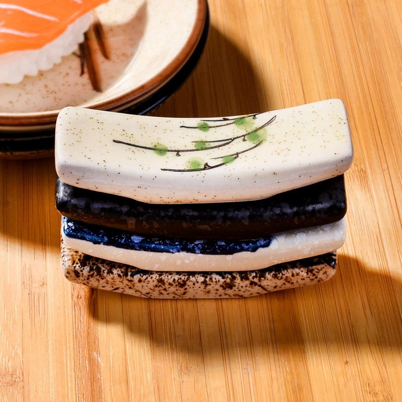 Whitenesser Japanese Style 4 Pcs Ceramic Chopstick Stand Rest Tableware Kitchen Tools for Hotel Restaurant Family - Image 4