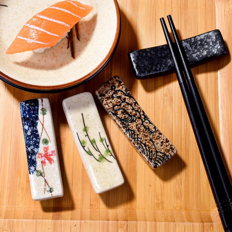 Whitenesser Japanese Style 4 Pcs Ceramic Chopstick Stand Rest Tableware Kitchen Tools for Hotel Restaurant Family - Image 3