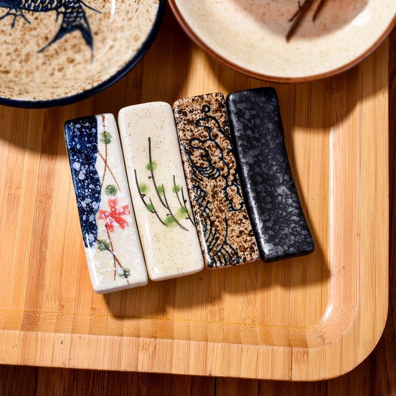 Whitenesser Japanese Style 4 Pcs Ceramic Chopstick Stand Rest Tableware Kitchen Tools for Hotel Restaurant Family - Image 2