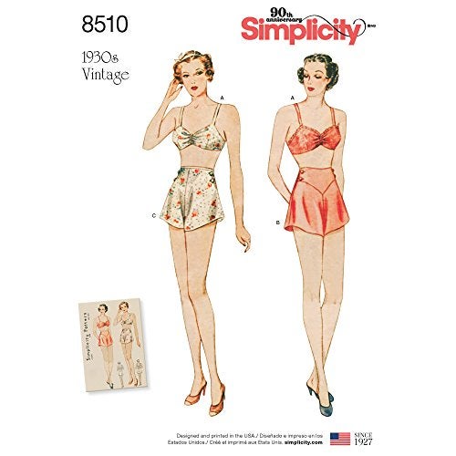 Simplicity Vintage Simplicity 1930's Fashion Women's Vintage Bra and Panties Sewing Patterns, Sizes 12-20 - Image 1