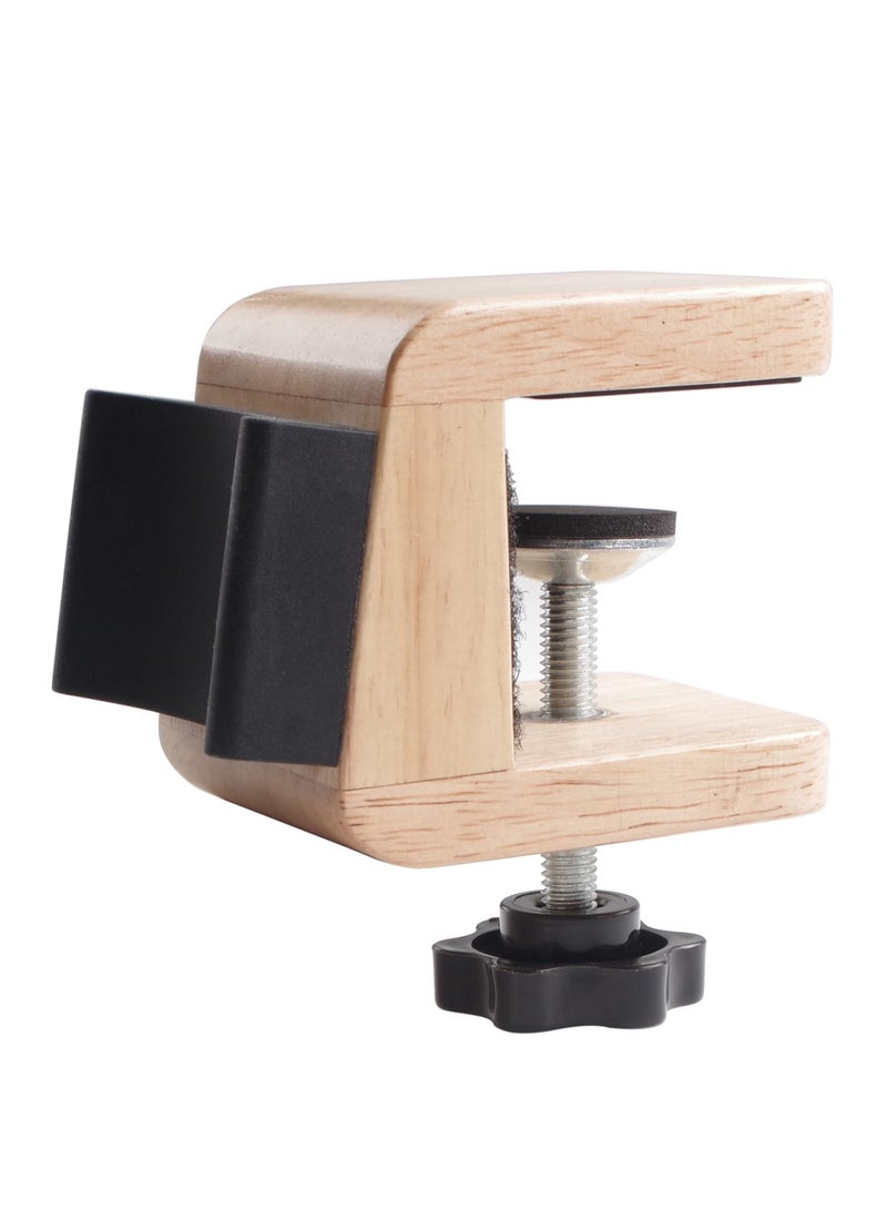 Zikra Wooden Guitar Stand Holder, Portable Neck Rest Cradle Adjustable Desk Edge Clamp Fits Table Tops up to 3.5cm Thick, Holds Single Acoustic, Electric Guitar, Bass - Image 1