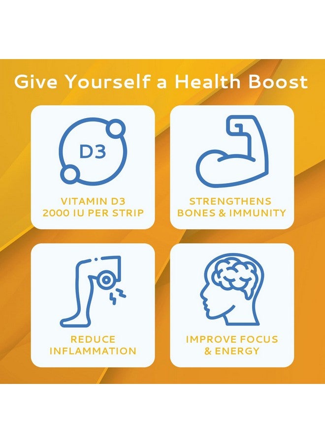 CALMOUR Vitamin D3 Strips 10 Pack| 2000 IU Oral Dissolvable D3 Vitamin Strips | Peppermint Flavor Melts on Your Tongue in 30 Seconds | Boost Immunity & Enhance Mental Focus with Vitamin D3 2000 - Image 5