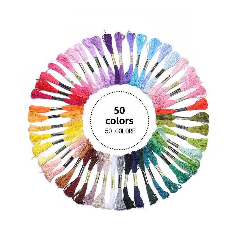 DMC Embroidery Floss Organizer, 50-100 Color Set, Eco Cotton 8m, 12 Card Pack 50 color non-duplicate line 