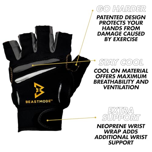 Bionic Men's Beastmode Half Finger Fitness Gloves (Medium) - Image 2