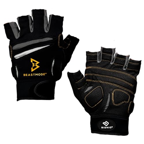 Bionic Men's Beastmode Half Finger Fitness Gloves (Medium) - Image 1
