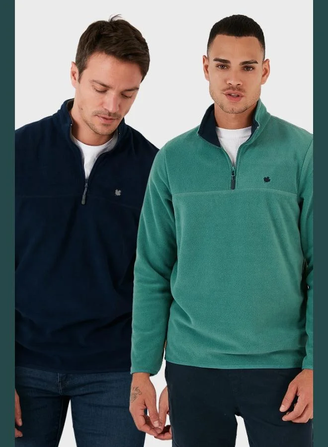 Buratti Slim Fit Anti-Pilling Non-Pilling Bato Collar Raised 2-Pack Polar Men's POLAR 5906001S2