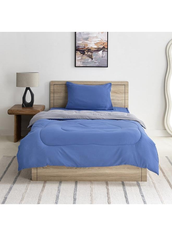 Home Box Derby 2-Piece Reversible Microfiber Twin Comforter Set - 160x220 cm  - Image 4