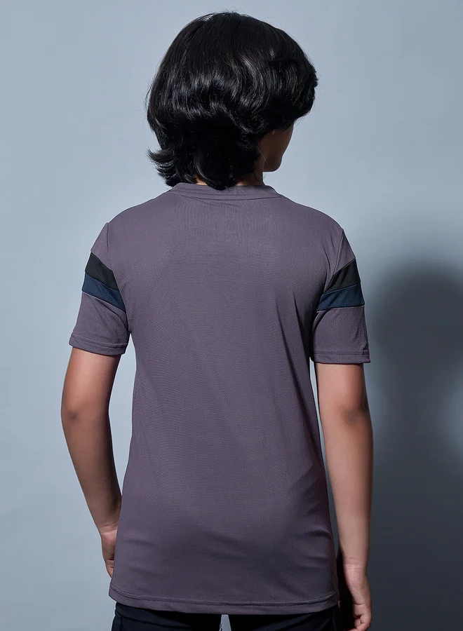 Technosport Technosport Color Block Short Sleeves Round Neck T-Shirt