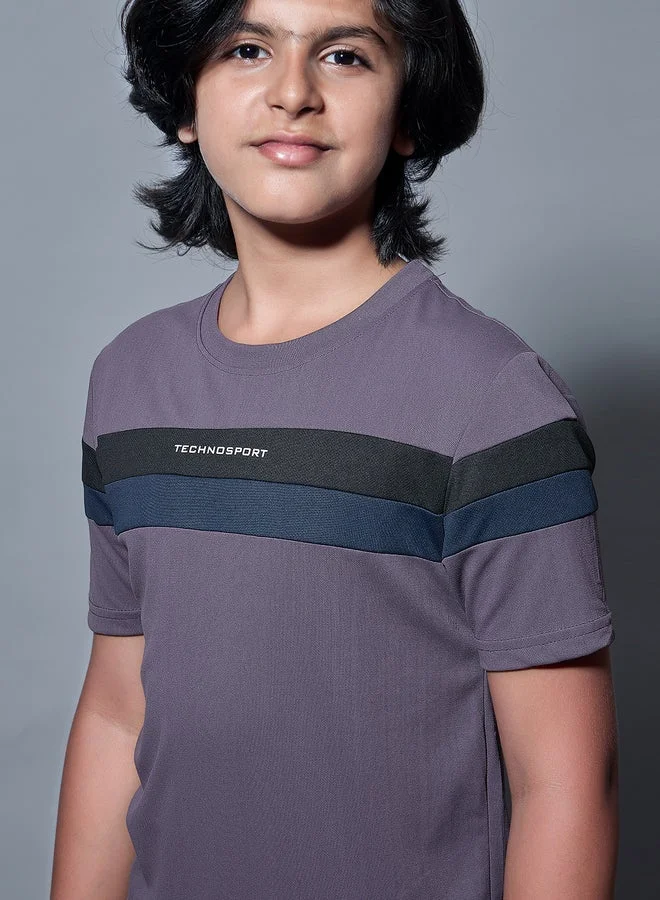 Technosport Technosport Color Block Short Sleeves Round Neck T-Shirt
