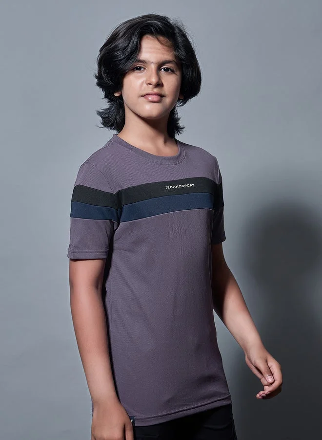 Technosport Technosport Color Block Short Sleeves Round Neck T-Shirt