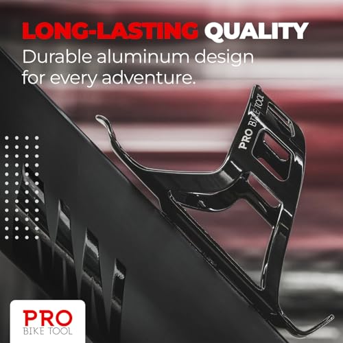 Pro Bike Tool حامل زجاجة الماء للدراجة، أسود أو أبيض لامع، نظام تثبيت آمن، لا زجاجات مفقودة، خفيف الوزن وقوي، قفص زجاجة الدراجة، سريع وسهل التركيب، رائع للدراجات على الطرق والجبال - Image 2