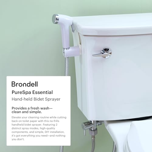Brondell PS-91W PureSpa Essential Handheld Bidet Sprayer for Toilets, Includes Spiral Metal Hose and Holster, Ambient Temperature, White - Image 2