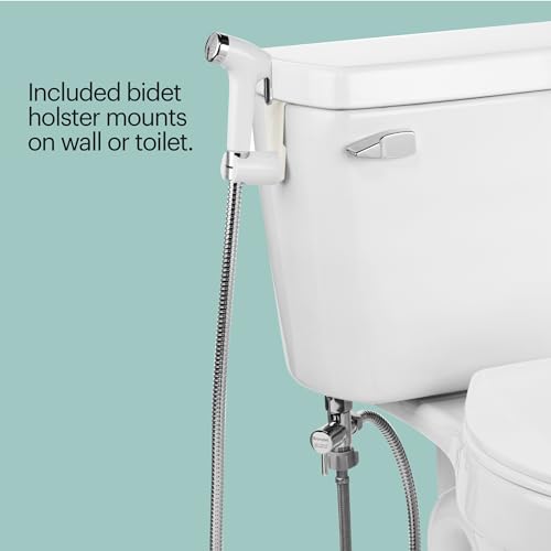 Brondell PS-91W PureSpa Essential Handheld Bidet Sprayer for Toilets, Includes Spiral Metal Hose and Holster, Ambient Temperature, White - Image 4