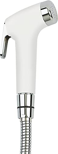 Brondell PS-91W PureSpa Essential Handheld Bidet Sprayer for Toilets, Includes Spiral Metal Hose and Holster, Ambient Temperature, White - Image 1