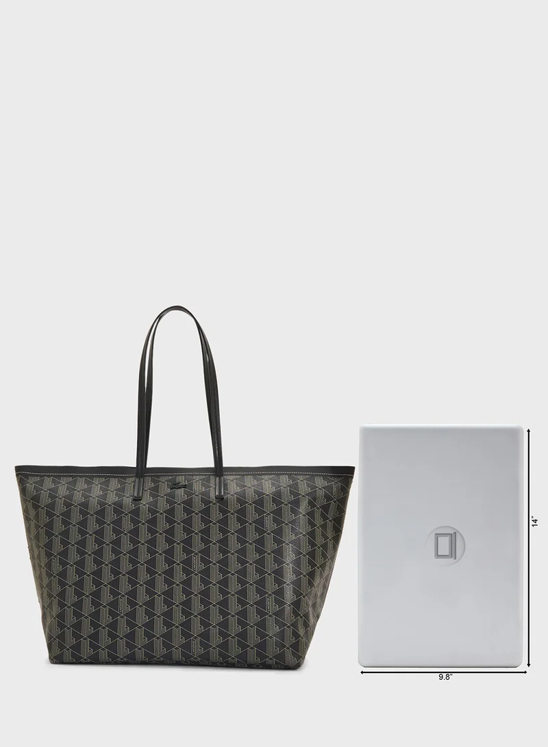 لاكوست Monogram Top Handle Zip Over Tote