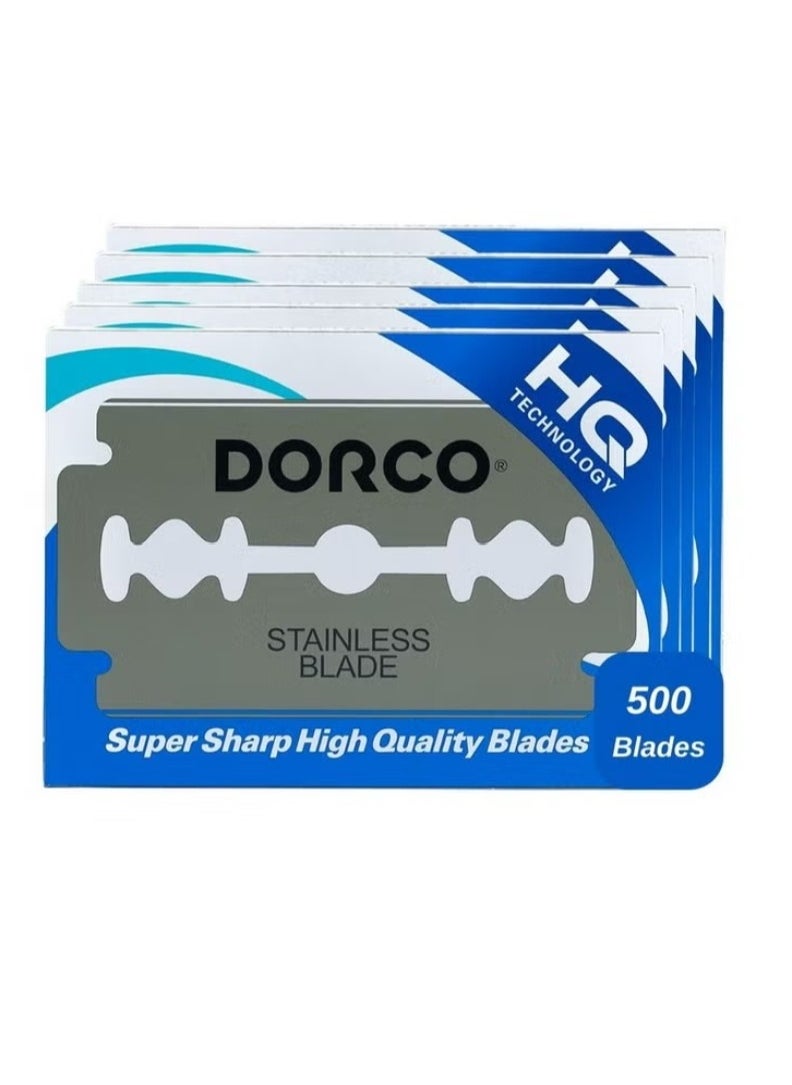 DORCO St300 Platinum Extra Double Edge Razor Blades - 500 Count | Premium Stainless Steel Shaving Blades For A Smooth And Precise Shave 