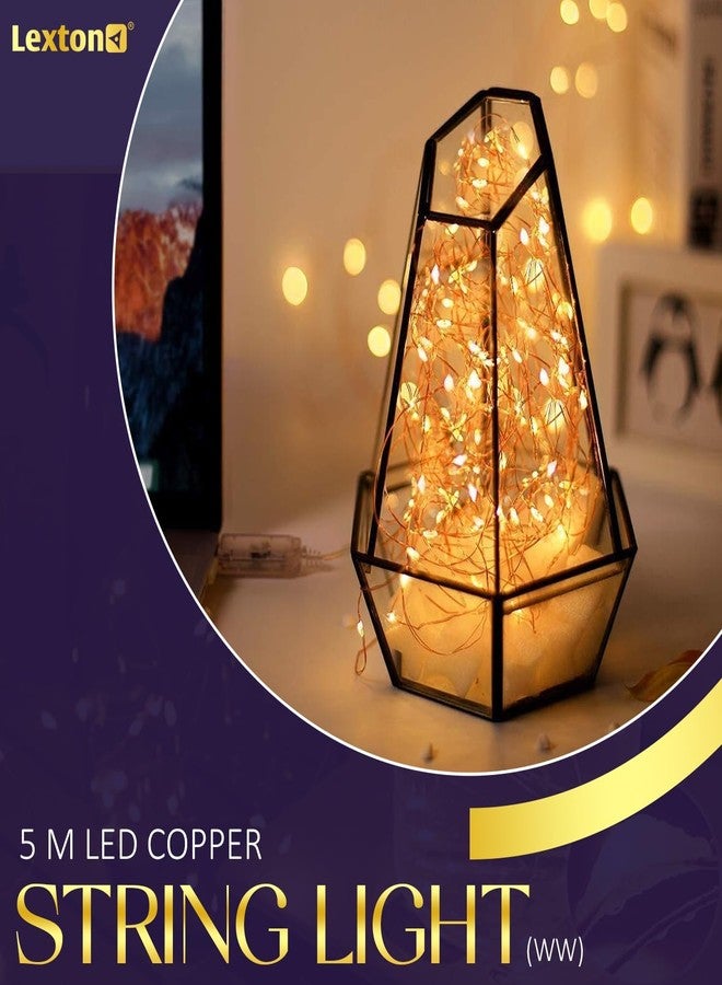 Lexton 5 Meter Copper String Light with USB for Decorations (Warm White, Pack of 4) - Image 3