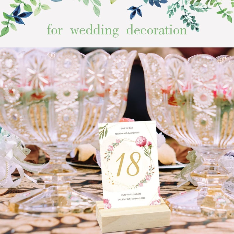 FSWCCK 40 Pieces Wood Place Card Holders Wood Table Number Stands Picture Holder Acrylic Sign Holders for Ceremony Birthday Party Home Decoration - Image 5