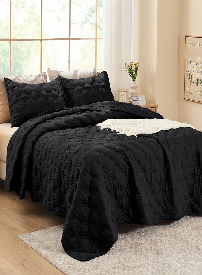 Litanika طقم أغطية سرير كينغ ليتانيكا بحجم كبير، 120x120 بوصة، لحاف سوبر كينغ أسود خفيف، أغطية سرير بوهو، زينة أغطية السرير لجميع الفصول، 3 قطع (1 لحاف، 2 غطاء وسادة) - Image 2