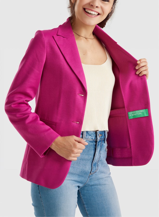 Benetton Women collar and two-button opening Blazer - Image 4
