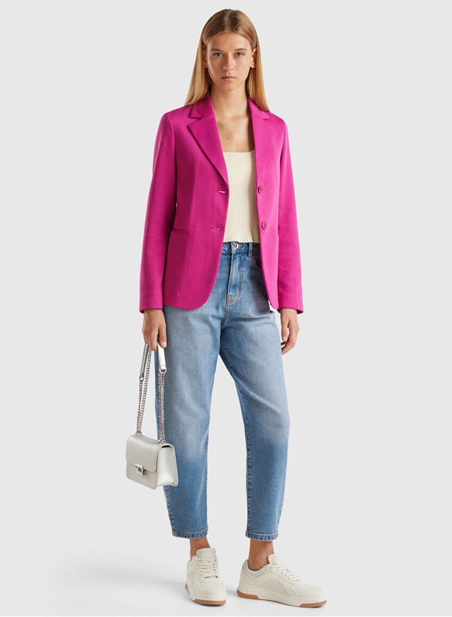 Benetton Women collar and two-button opening Blazer - Image 3