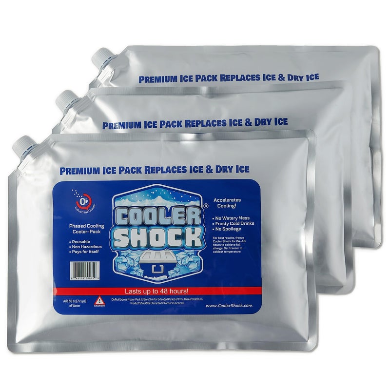 Cooler Shock Ice Packs for Cooler - Long Lasting Reusable Freezer Packs for Coolers - Cooler Ice Packs for Camping Gear, Fishing, Road Trips, Beach Must Haves, Large - Image 1