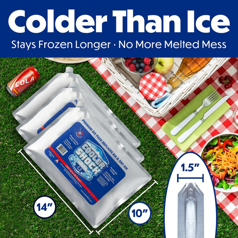 Cooler Shock Ice Packs for Cooler - Long Lasting Reusable Freezer Packs for Coolers - Cooler Ice Packs for Camping Gear, Fishing, Road Trips, Beach Must Haves, Large - Image 2