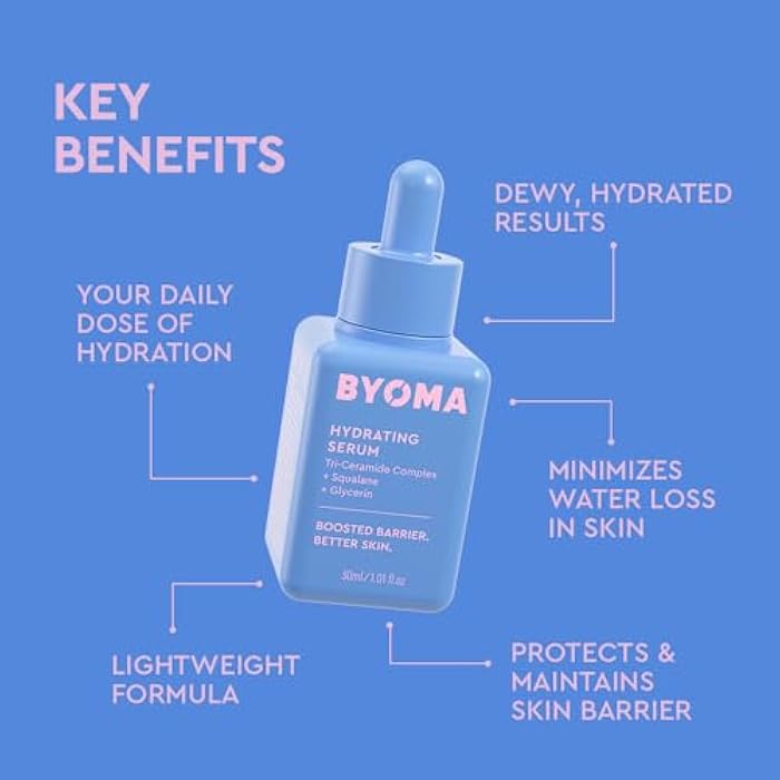 BYOMA Hydrating Serum - Moisturizing Facial Serum with Squalane, Glycerin & Ceramides - Hydrating for Glowing, Dewy Skin - 1.01 fl. oz - Image 3